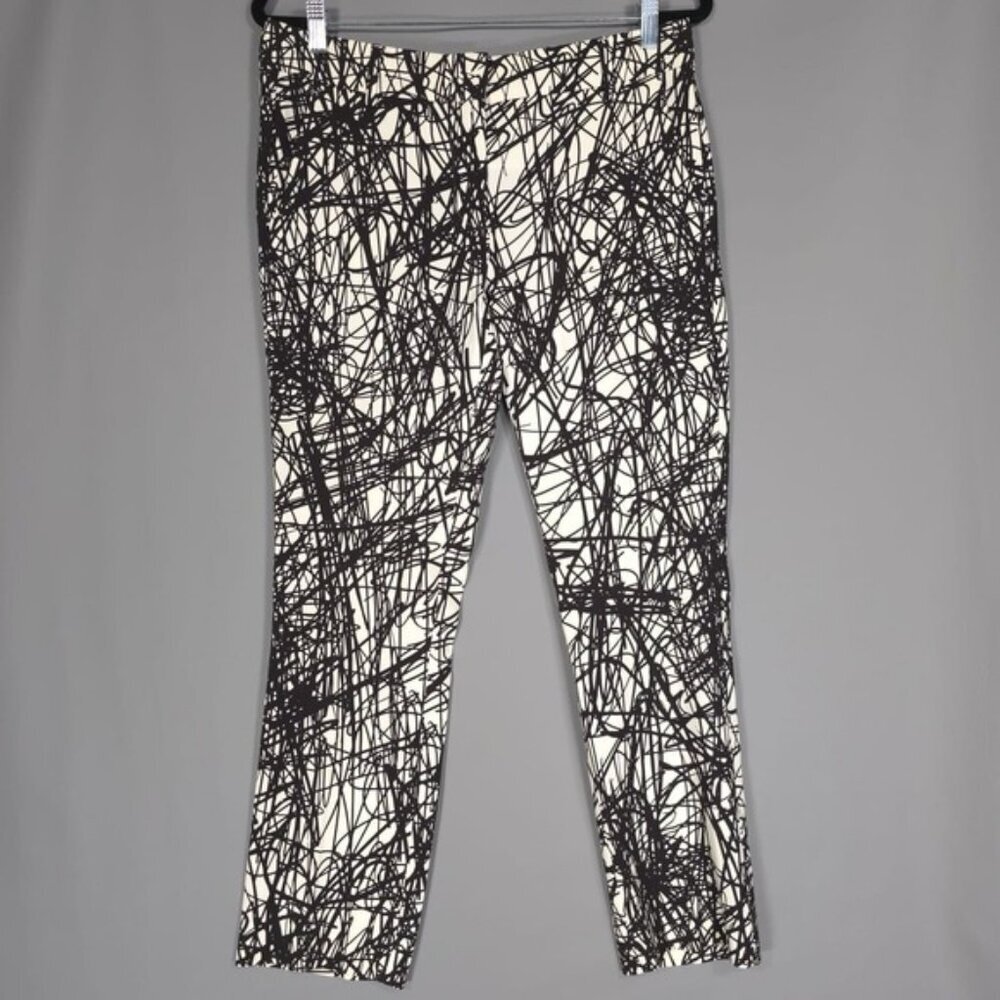SPORTMAX Women's‎ Splash Print Pants Size 8 Straight Viscose Blend Stretch